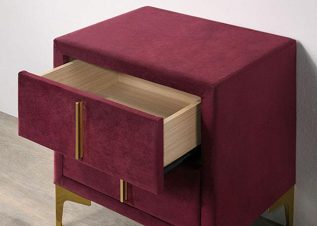 FLORIZEL Night Stand, Red - Inland Furniture (San Bernardino, CA)