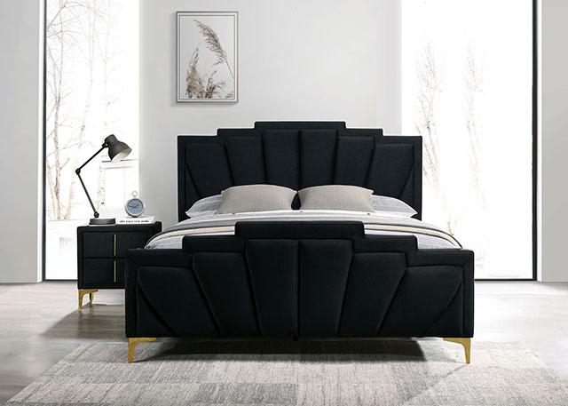 FLORIZEL Night Stand, Black - Inland Furniture (San Bernardino, CA)