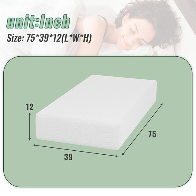 Coreopsis 12" Twin Memory Foam Wave Comfort - Inland Furniture (San Bernardino, CA)