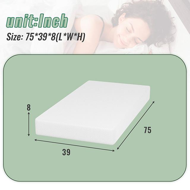 Coreopsis 8" Twin Memory Foam Wave Comfort - Inland Furniture (San Bernardino, CA)