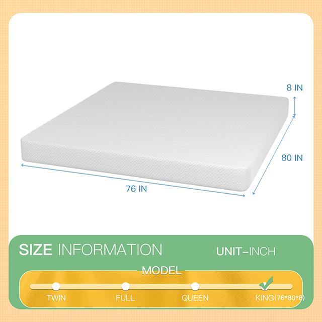 Forsythia 8" E.King Green Tea Gel Memory Foam - Inland Furniture (San Bernardino, CA)