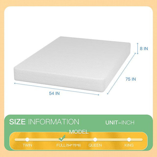 Forsythia 8" Full Green Tea Gel Memory Foam - Inland Furniture (San Bernardino, CA)