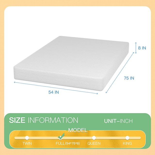 Forsythia 8" Full Green Tea Gel Memory Foam - Inland Furniture (San Bernardino, CA)