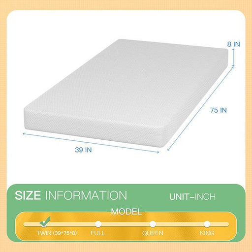 Forsythia 8" Twin Green Tea Gel Memory Foam - Inland Furniture (San Bernardino, CA)