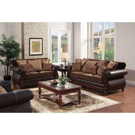 Franklin Dark Brown/Tan Sofa, Dark Brown - Inland Furniture (San Bernardino, CA)