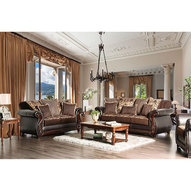 Franklin Dark Brown/Tan Sofa, Dark Brown - Inland Furniture (San Bernardino, CA)