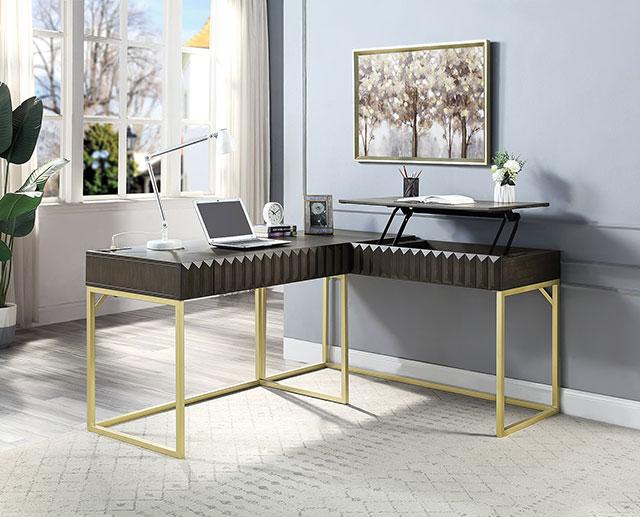 FREIBURG Corner Desk, Walnut - Inland Furniture (San Bernardino, CA)