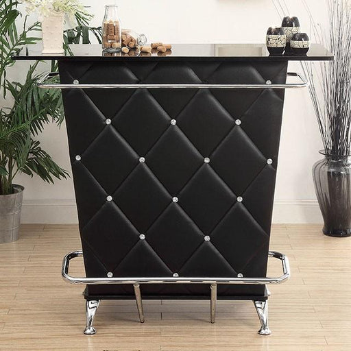 Fuero Black/Chrome Bar Table (K/D) - Inland Furniture (San Bernardino, CA)