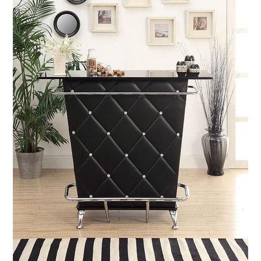 Fuero Black/Chrome Bar Table (K/D) - Inland Furniture (San Bernardino, CA)