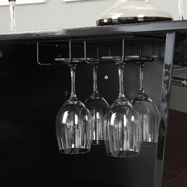 Fuero Black/Chrome Bar Table (K/D) - Inland Furniture (San Bernardino, CA)