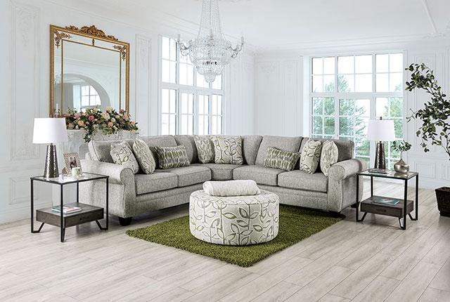 GARDNER Ottoman, Gray/Green - Inland Furniture (San Bernardino, CA)