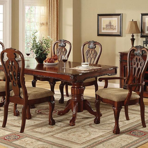 GEORGETOWN Antique Cherry Dining Table w/ Double Pedestals - Inland Furniture (San Bernardino, CA)
