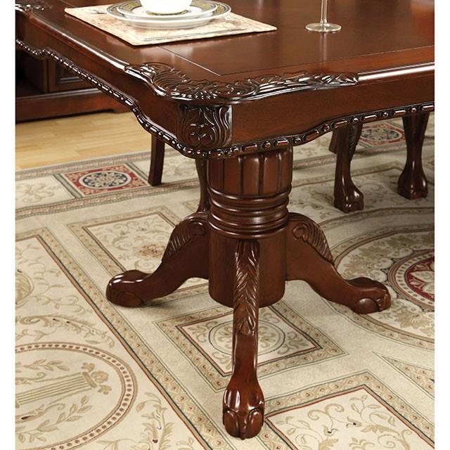 GEORGETOWN Antique Cherry Dining Table w/ Double Pedestals - Inland Furniture (San Bernardino, CA)