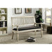 Georgia Antique White/Gray Love Seat Bench - Inland Furniture (San Bernardino, CA)