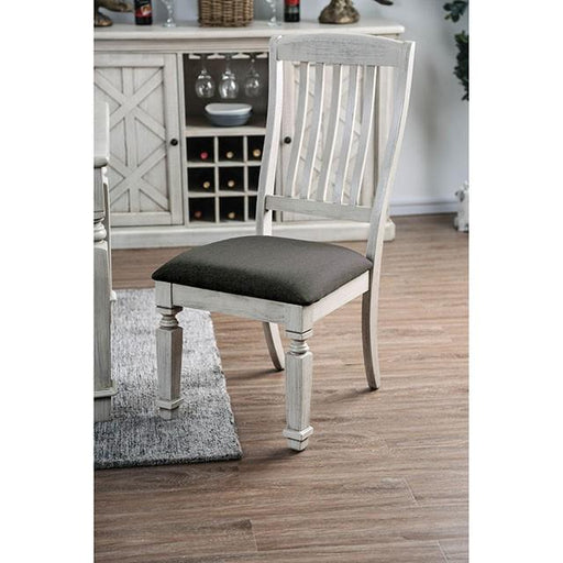 Georgia Antique White/Gray Side Chair (2/CTN) - Inland Furniture (San Bernardino, CA)