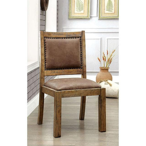GIANNA Rustic Pine/Brown Side Chair (2/CTN) - Inland Furniture (San Bernardino, CA)