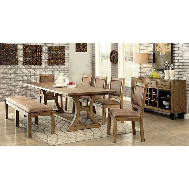 GIANNA Rustic Pine/Brown Side Chair (2/CTN) - Inland Furniture (San Bernardino, CA)
