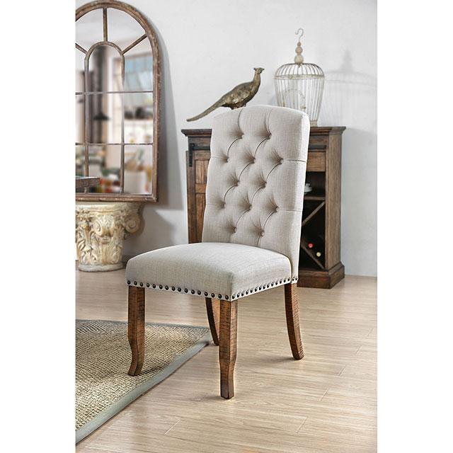 Gianna Rustic Pine/Ivory Side Chair (2/CTN) - Inland Furniture (San Bernardino, CA)