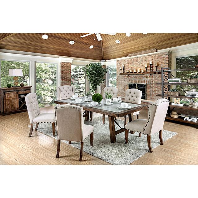 Gianna Rustic Pine/Ivory Side Chair (2/CTN) - Inland Furniture (San Bernardino, CA)