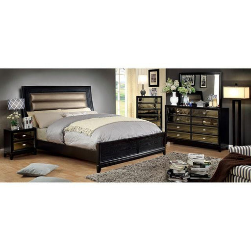 Golva Bed Beige & Black - Inland Furniture (San Bernardino, CA)