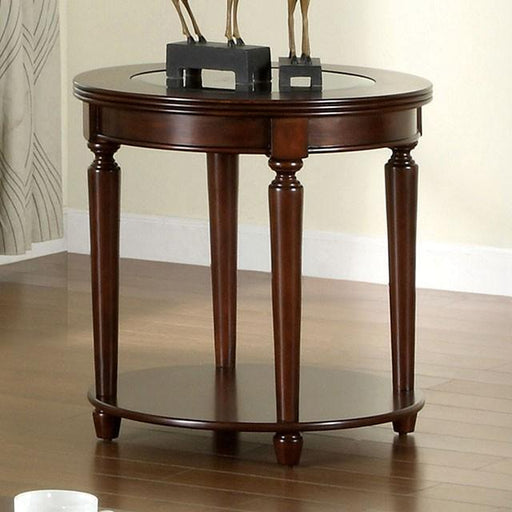 Granvia Dark Cherry End Table - Inland Furniture (San Bernardino, CA)