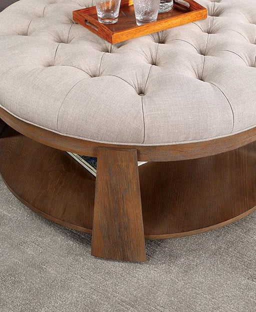 GUIS Round Coffee Table, Beige - Inland Furniture (San Bernardino, CA)