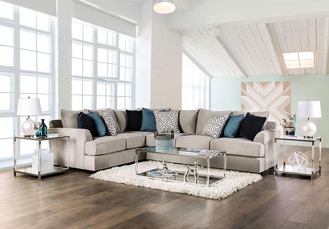 GUNNERSBURY Sectional, Gray - Inland Furniture (San Bernardino, CA)