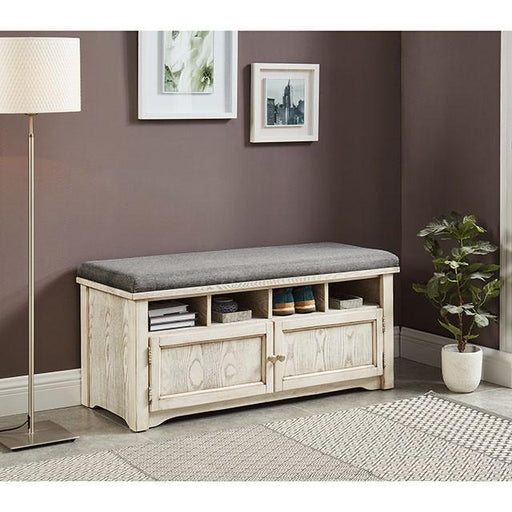Gwebdolyn Weather White Shoe Bench - Inland Furniture (San Bernardino, CA)