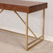 Halstein Light Walnut/Gold Desk - Inland Furniture (San Bernardino, CA)