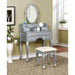 Harriet Silver Vanity w/ Stool - Inland Furniture (San Bernardino, CA)