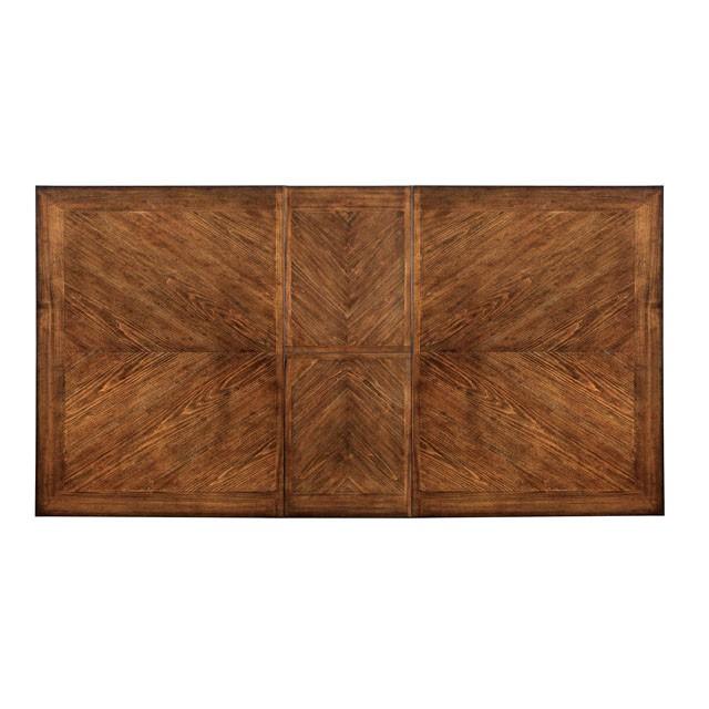 HARRISBURG Vintage White/Dark Oak Dining Table w/ 18" Butterfly Leaf - Inland Furniture (San Bernardino, CA)