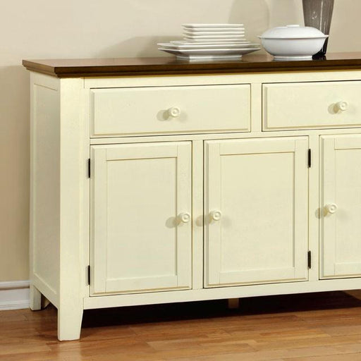 HARRISBURG Vintage White/Dark Oak Server - Inland Furniture (San Bernardino, CA)