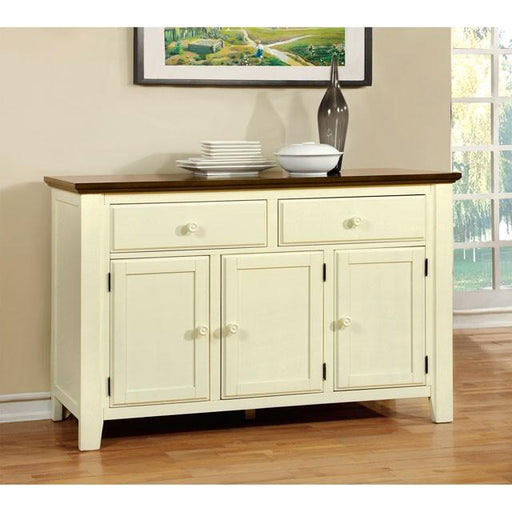 HARRISBURG Vintage White/Dark Oak Server - Inland Furniture (San Bernardino, CA)