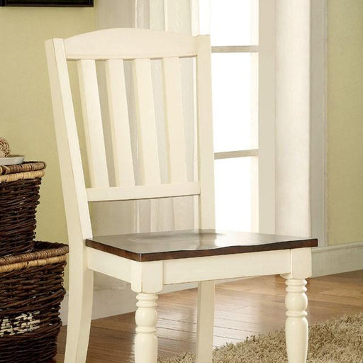 HARRISBURG Vintage White/Dark Oak Side Chair (2/CTN) - Inland Furniture (San Bernardino, CA)