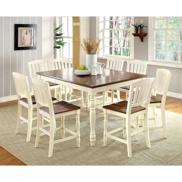 HARRISBURG Vintage White/Dark Oak Side Chair (2/CTN) - Inland Furniture (San Bernardino, CA)