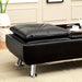 HAUSER II Black/Chrome Ottoman, Black - Inland Furniture (San Bernardino, CA)