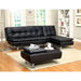 HAUSER II Black/Chrome Ottoman, Black - Inland Furniture (San Bernardino, CA)