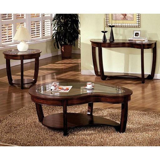 Crystal Falls Dark Cherry Sofa Table - Inland Furniture (San Bernardino, CA)
