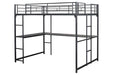 Cybill Full Loft Bed White, Silver, & Black - Inland Furniture (San Bernardino, CA)