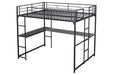 Cybill Full Loft Bed White, Silver, & Black - Inland Furniture (San Bernardino, CA)