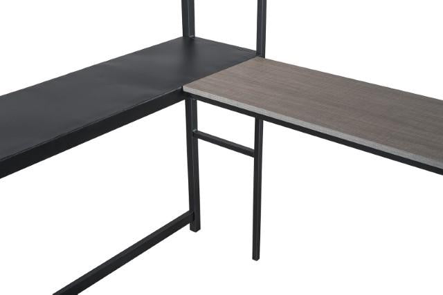 Cybill Full Loft Bed White, Silver, & Black - Inland Furniture (San Bernardino, CA)
