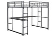 Cybill Full Loft Bed White, Silver, & Black - Inland Furniture (San Bernardino, CA)