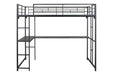 Cybill Full Loft Bed White, Silver, & Black - Inland Furniture (San Bernardino, CA)