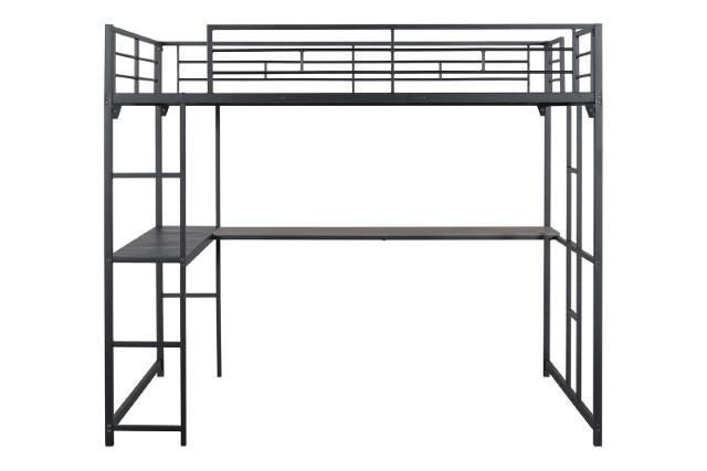 Cybill Full Loft Bed White, Silver, & Black - Inland Furniture (San Bernardino, CA)