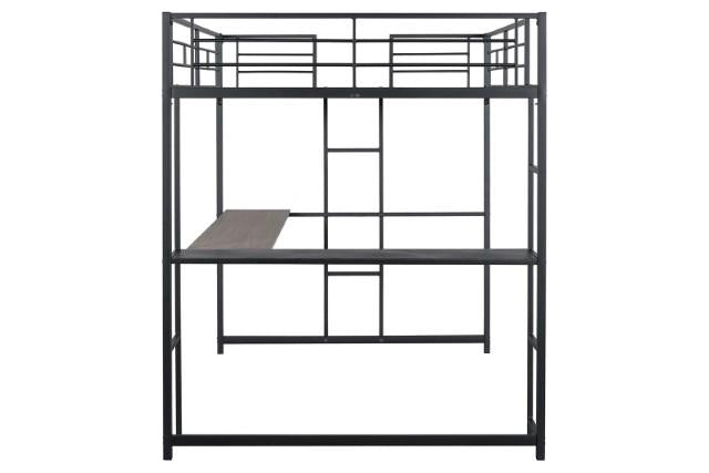 Cybill Full Loft Bed White, Silver, & Black - Inland Furniture (San Bernardino, CA)