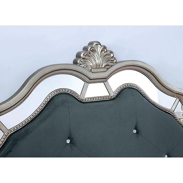 Azha Silver/Gray Cal.King & Queen Bed - Inland Furniture (San Bernardino, CA)