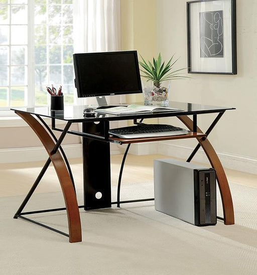 Baden Oak/Black Accent Desk - Inland Furniture (San Bernardino, CA)