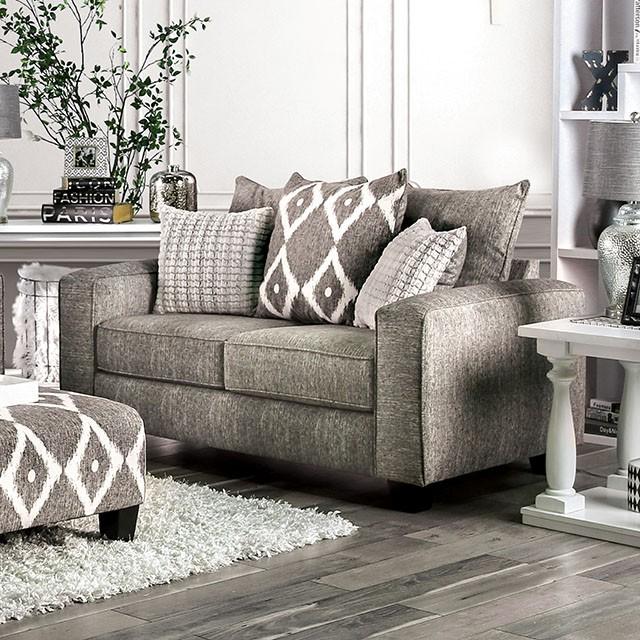 Basie Gray Love Seat - Inland Furniture (San Bernardino, CA)