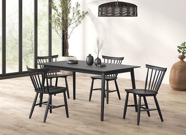 Beale Dining Table Walnut & Black - Inland Furniture (San Bernardino, CA)