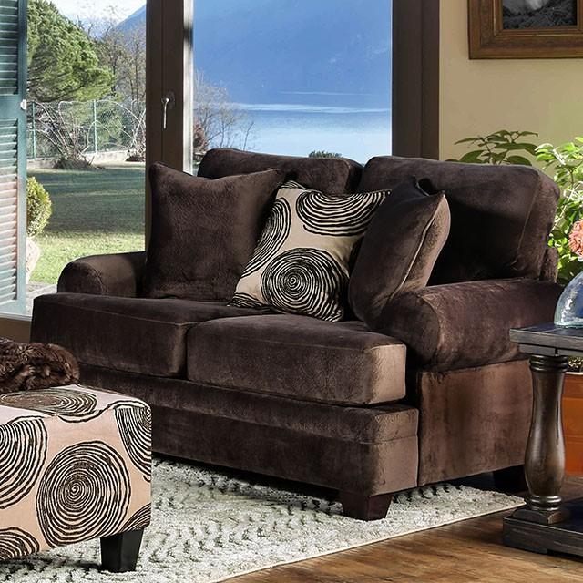 Bonaventura Brown Love Seat - Inland Furniture (San Bernardino, CA)